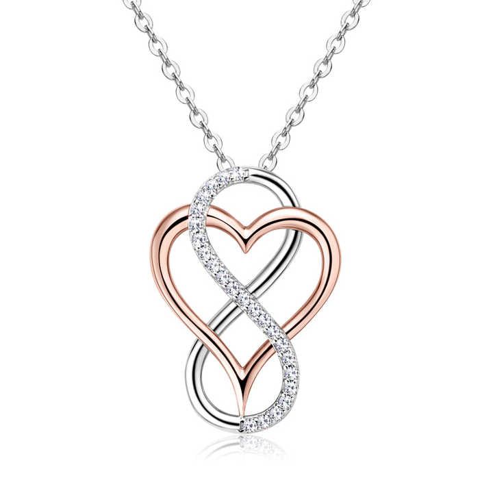 Moissanite Heart Infinity Pendant Necklace