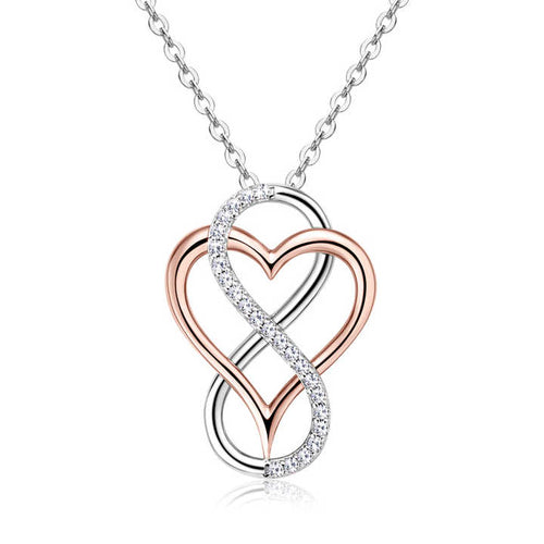 Moissanite Heart Infinity Pendant Necklace