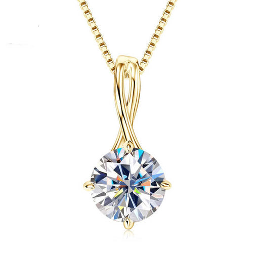 Infinity Pendant Necklace with Moissanite – Available in 6.5mm, 8mm, and 9mm
