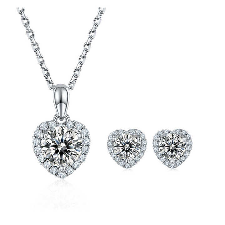 Heart Pendant Necklace with 1.0ct Moissanite – Romantic Wedding Gift