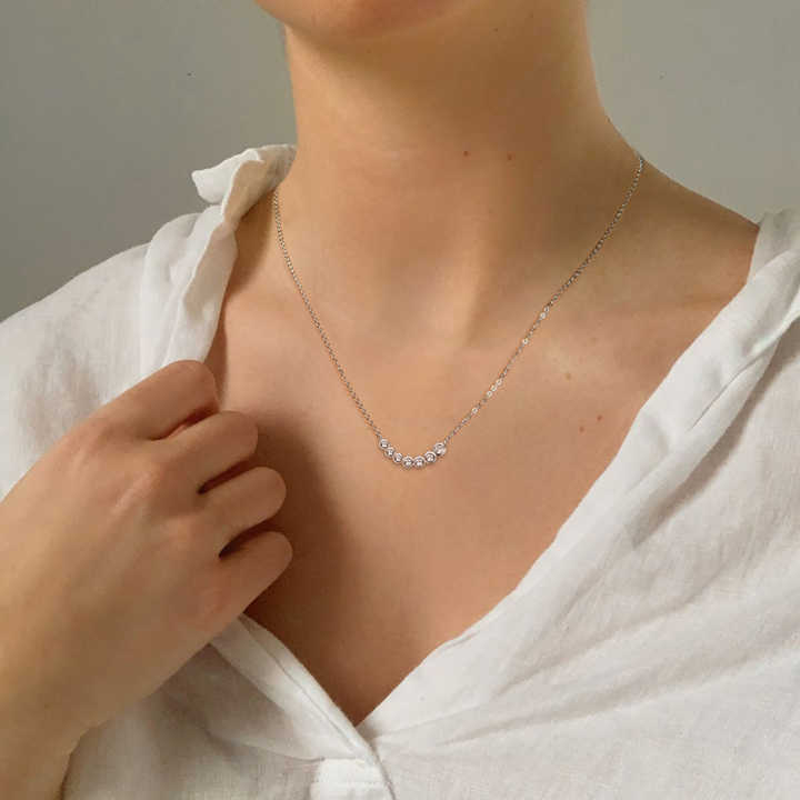 Luxury Moissanite Necklace – Round Cut D VVS, Multiple Chain Widths