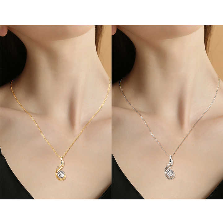 Moissanite Pendant Necklace with 2.0 Carat Round Brilliant-Cut Stone