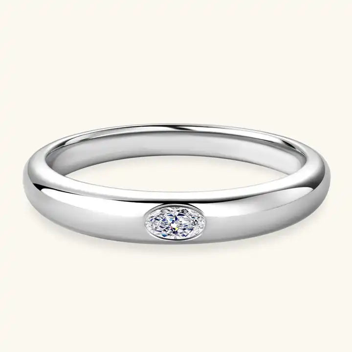 18K Gold Plated Oval Cut Moissanite Halo Engagement Ring