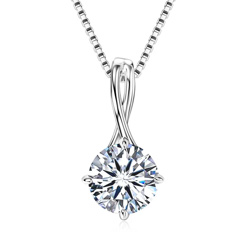 Infinity Pendant Necklace with Moissanite – Available in 6.5mm, 8mm, and 9mm