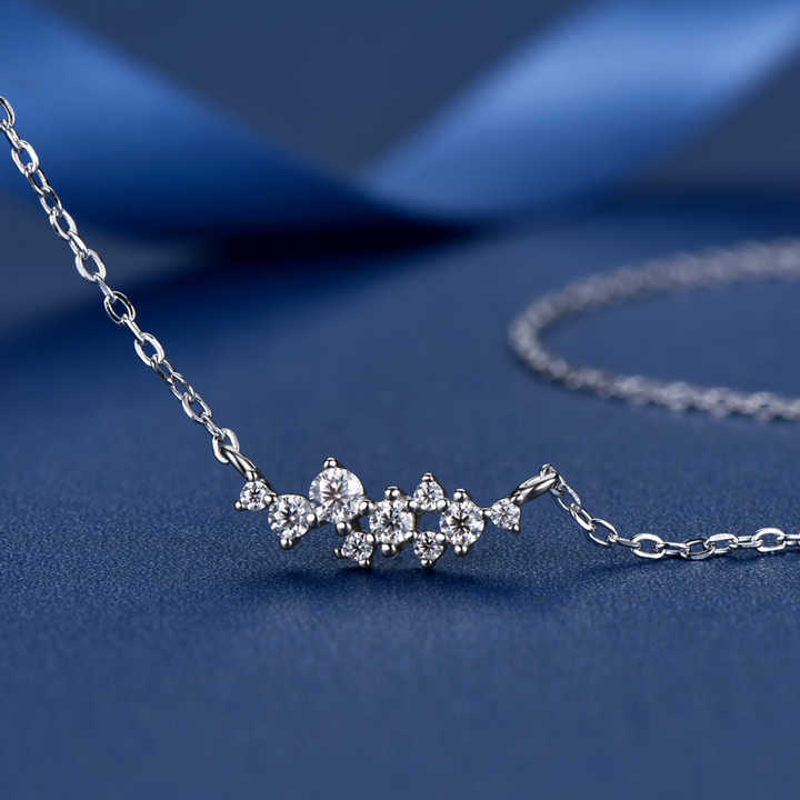 Moissanite Cluster Pendant Necklace