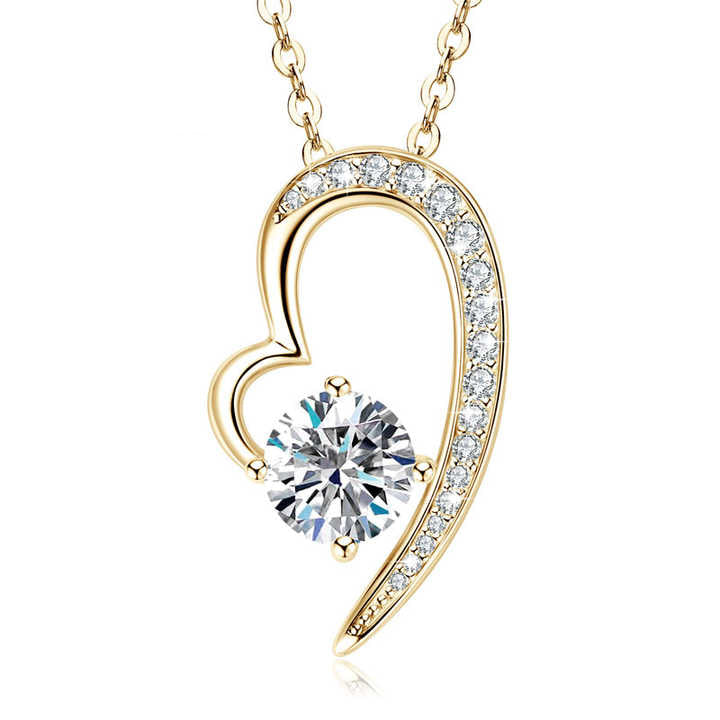 Heart-Shaped Moissanite Pendant Necklace – 1 Carat, Romantic Design