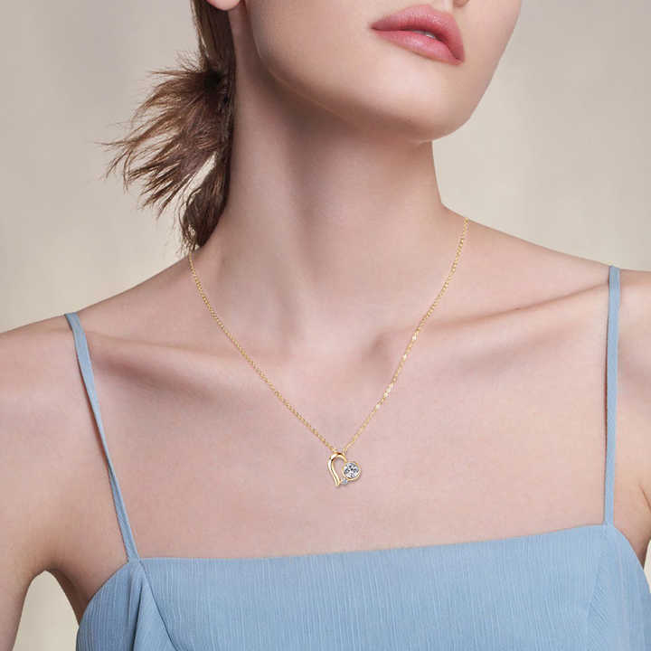 Heart-Shaped Moissanite Pendant Necklace – Elegant Wedding Jewelry Gift