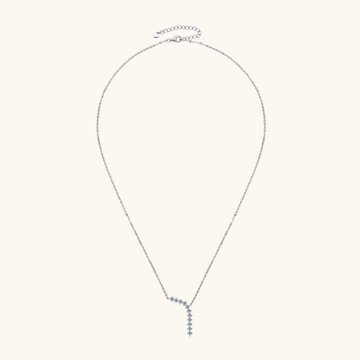 Delicate Moissanite Y Lariat Necklace – 3mm Round Cut