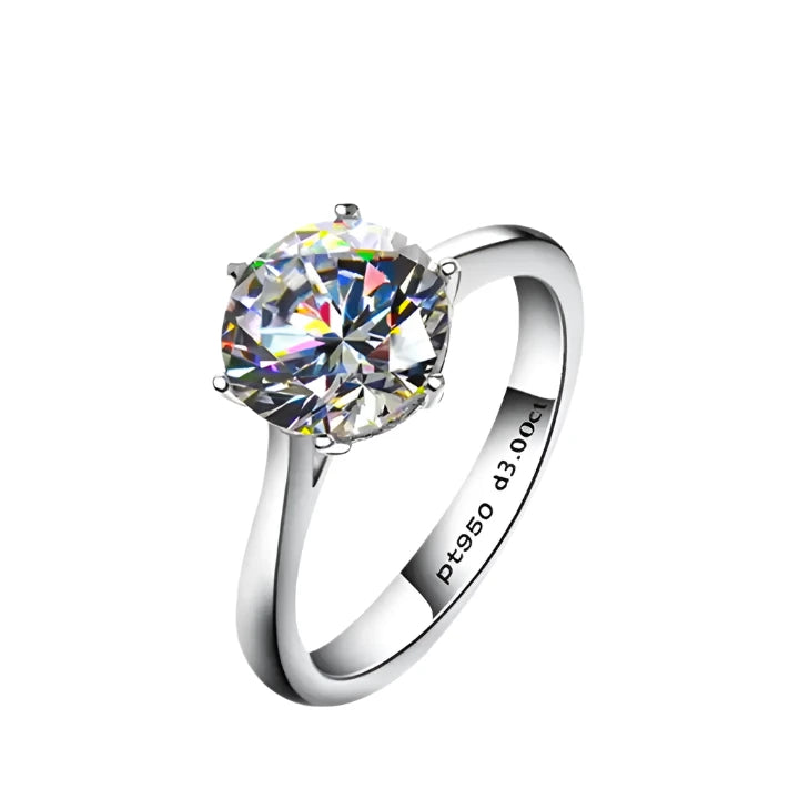 3 Carat Moissanite Engagement Ring - 9mm Round Cut