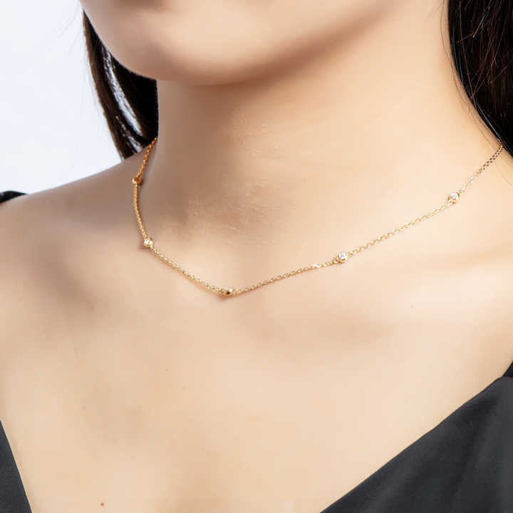 Luxury D Color Moissanite Tennis Necklace – 2.5mm Round Cut