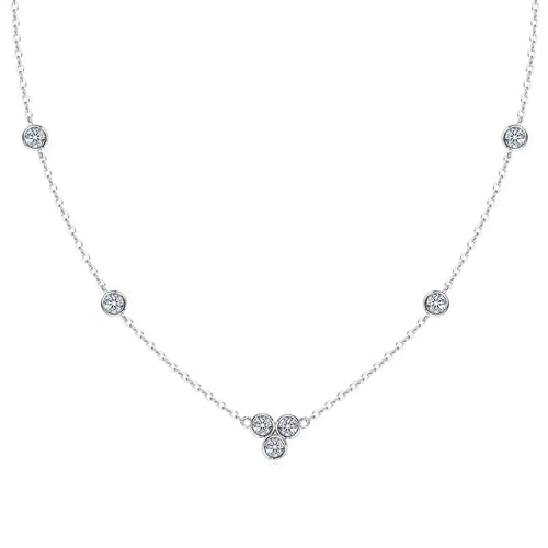 Gold-Plated Moissanite Pendant Necklace – 0.7CTW Round Cut