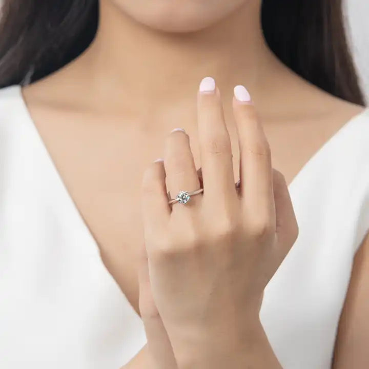 3 Carat Moissanite Solitaire Engagement Ring - 9mm Brilliant Cut