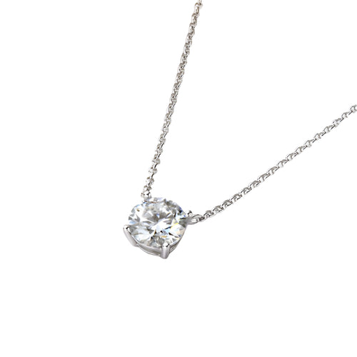 Moissanite Infinity Pendant Necklace – 1.0 Carat Round Brilliant-Cut Stone