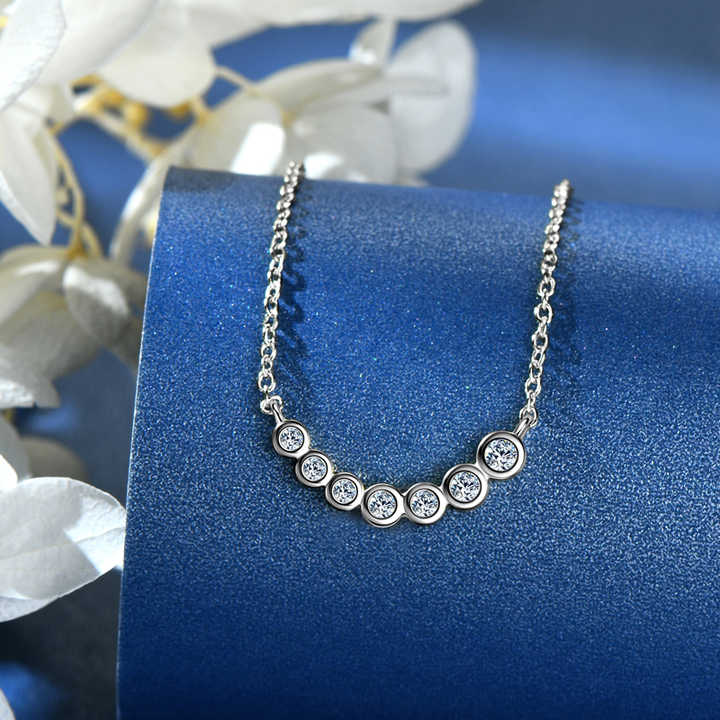 Luxury Moissanite Necklace – Round Cut D VVS, Multiple Chain Widths