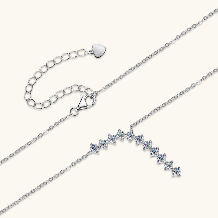 Delicate Moissanite Y Lariat Necklace – 3mm Round Cut