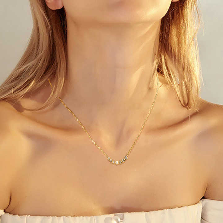Luxury Moissanite Necklace – Round Cut D VVS, Multiple Chain Widths