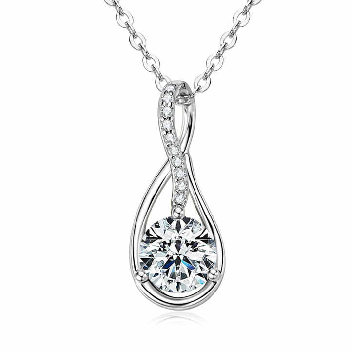 Infinity Pendant Necklace with 1.0ct Moissanite – GRA Certified