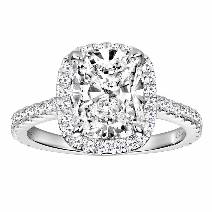 4.0 Carat Cushion-Cut Moissanite Engagement Ring