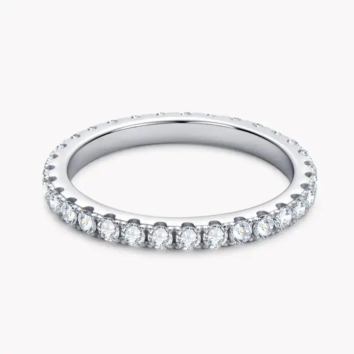 2mm Moissanite Full Eternity Band Brilliant Cut Ring