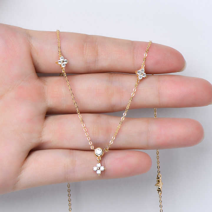 Four-Leaf Clover Moissanite Pendant Necklace