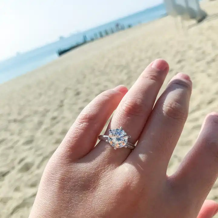 3 Carat Moissanite Engagement Ring - 9mm Solitaire