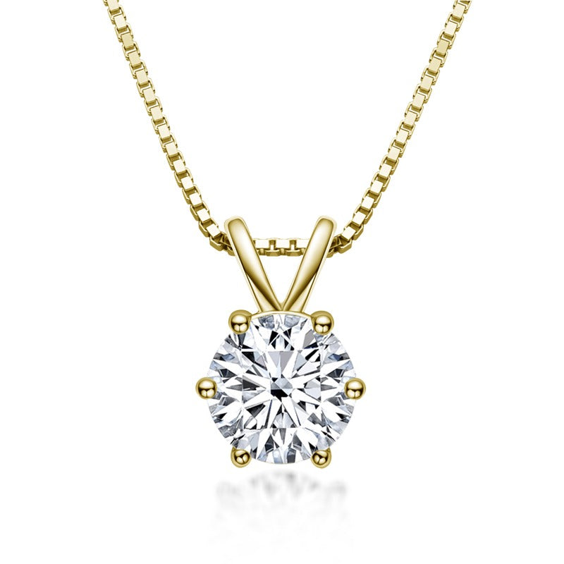 Luxury Solitaire Moissanite Necklace (FREE Earrings included)