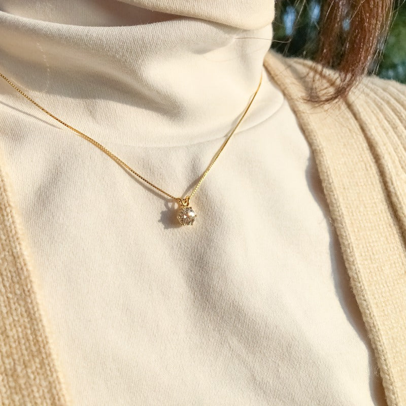 Luxury Solitaire Moissanite Necklace (FREE Earrings included)