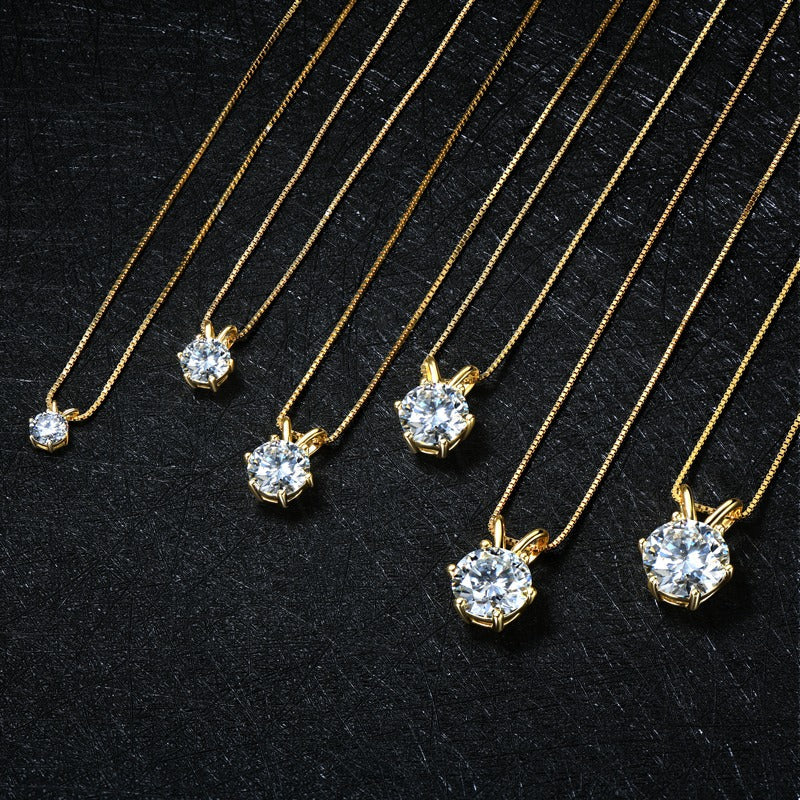 Luxury Solitaire Moissanite Necklace (FREE Earrings included)