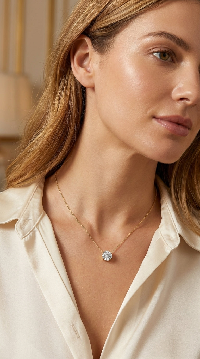 Lab Diamond Solitaire Necklace