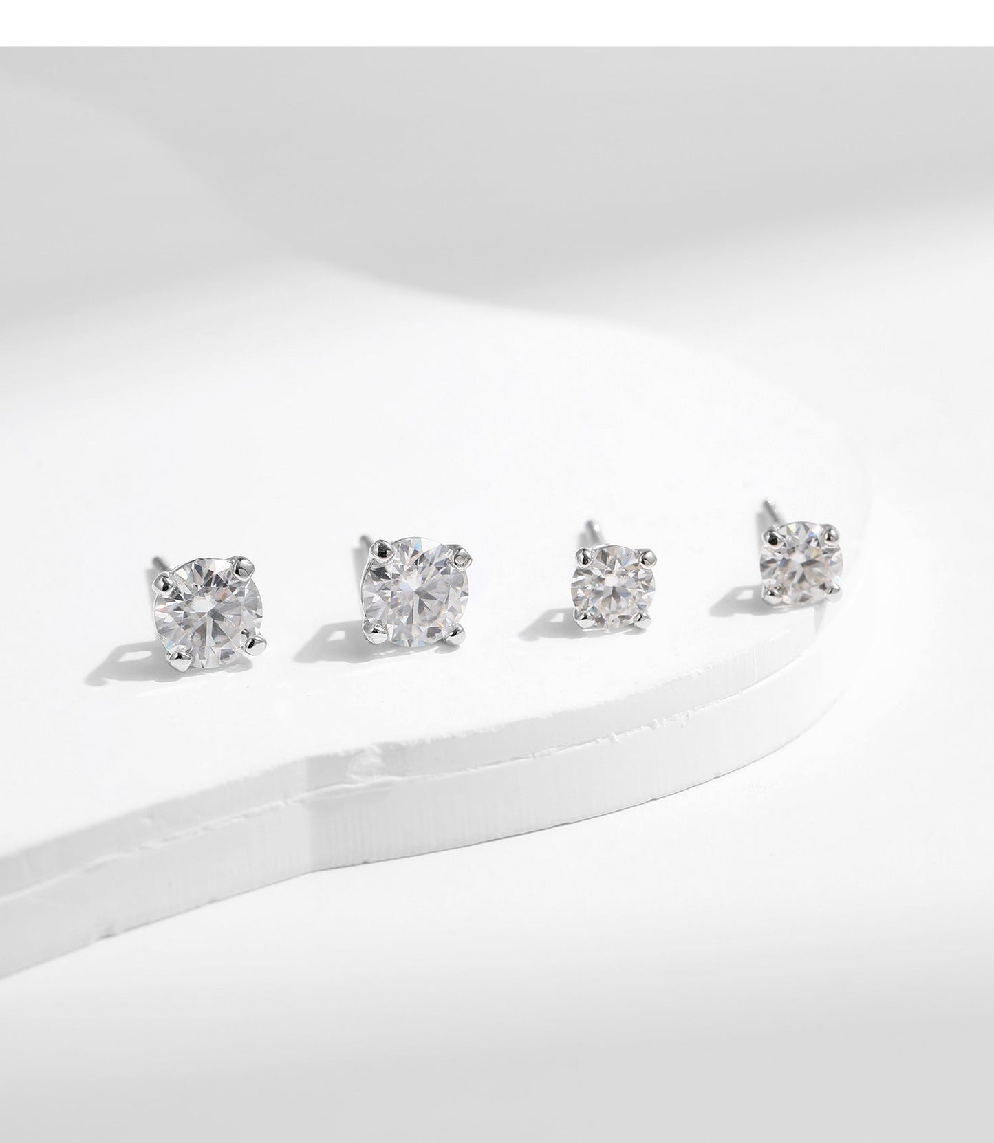 Moissanite Sparkling Sterling Stud Earrings