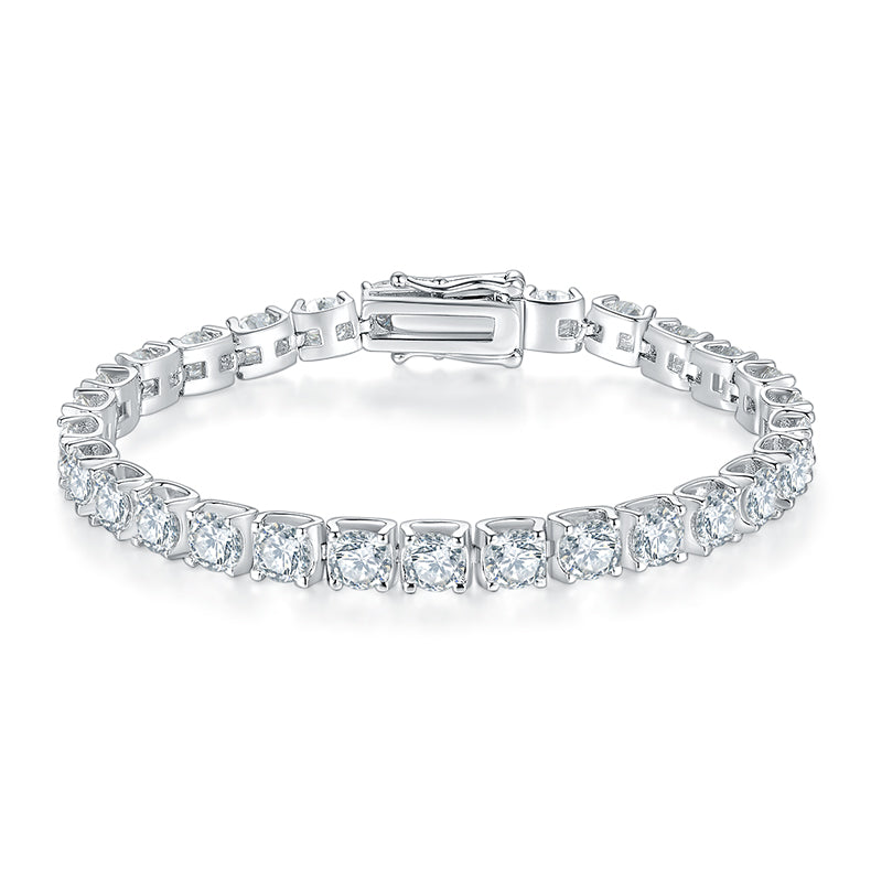 Classical Tennis Chain Ox Head Prong Moissanite Bracelets
