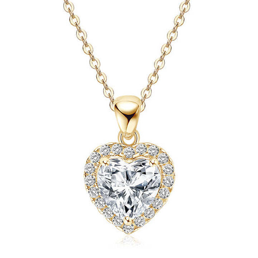 GRA Certified 2.0 Carat Heart-Shaped Moissanite Pendant Necklace