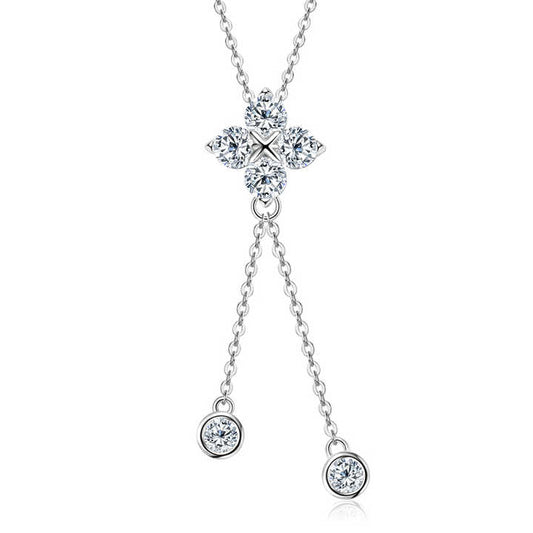 Moissanite Four-Leaf Clover Pendant Necklace