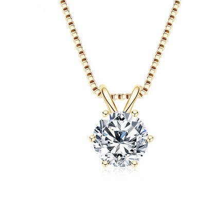 Diamond Moissanite Solitaire Pendant Necklace with 3 Carat