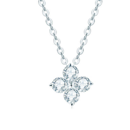 Four-Leaf Clover Moissanite Pendant Necklace – 0.40ct