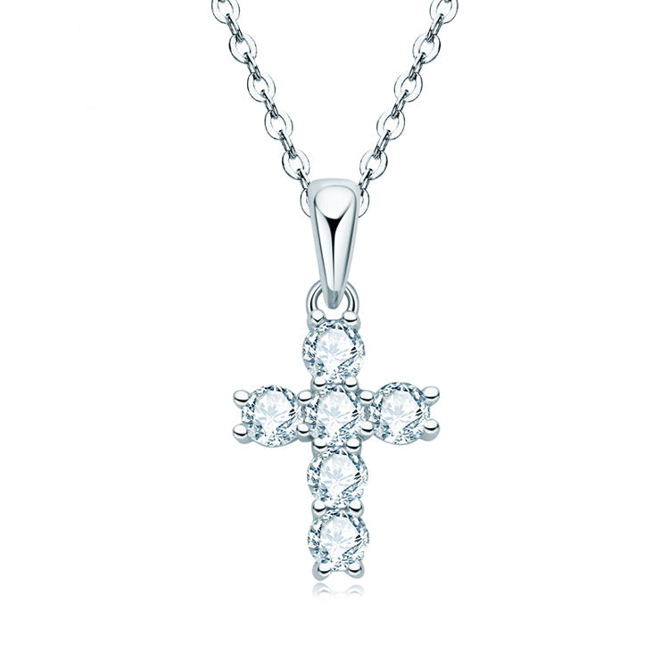 Elegant Cross Moissanite Necklace