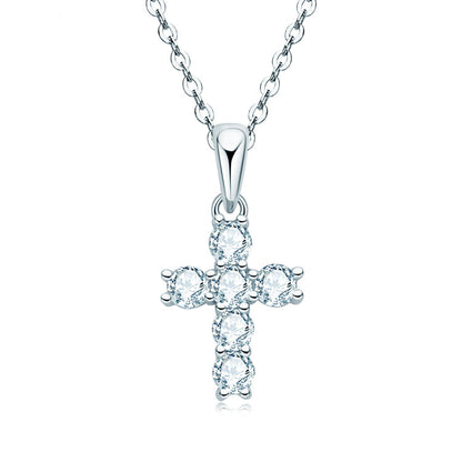 Elegant Cross Moissanite Necklace