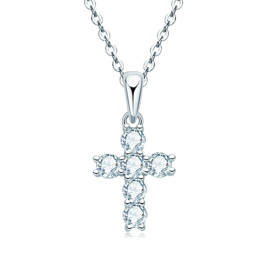 Elegant Cross Moissanite Necklace