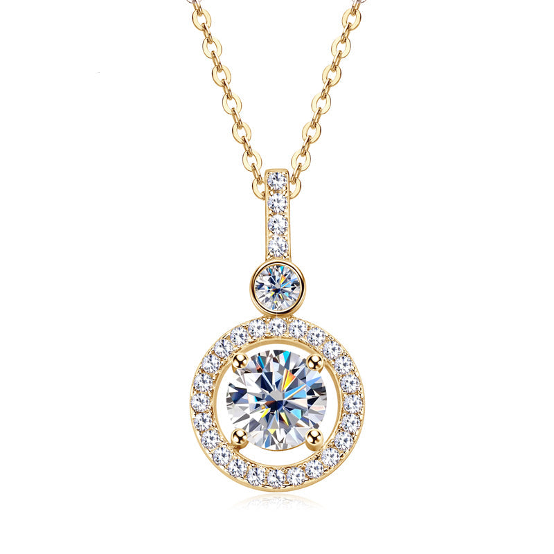Round Luxury D Color Moissanite Pendant Necklace