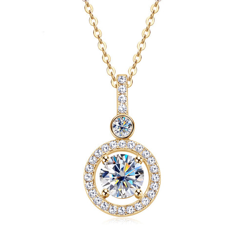 Round Luxury D Color Moissanite Pendant Necklace