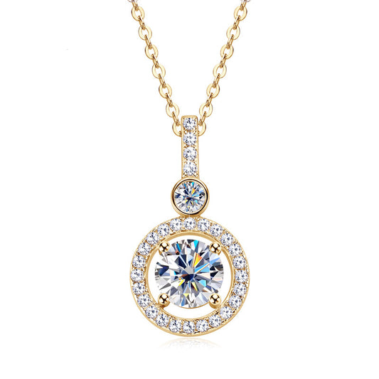 Round Luxury D Color Moissanite Pendant Necklace