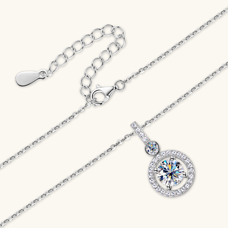 Round Luxury D Color Moissanite Pendant Necklace