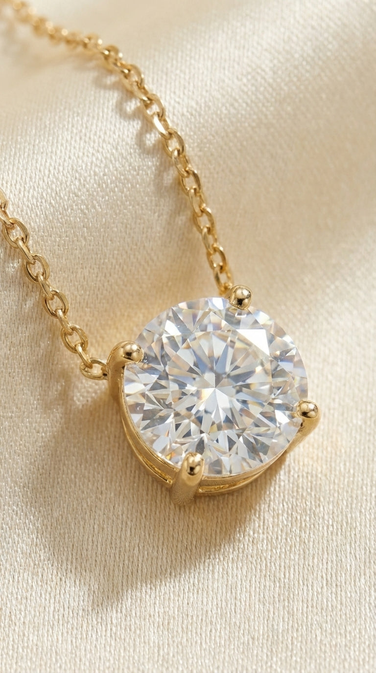 Lab Diamond Solitaire Necklace