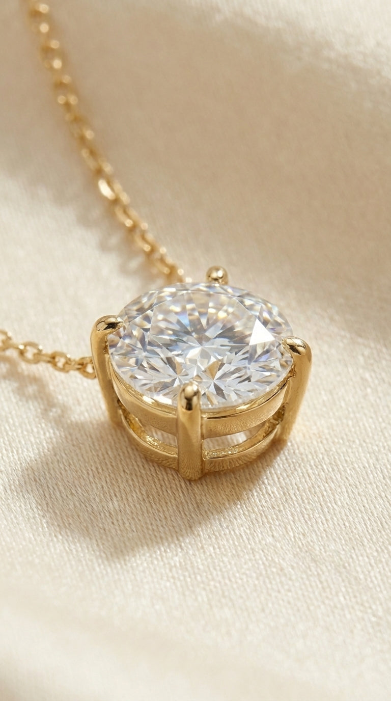 Lab Diamond Solitaire Necklace