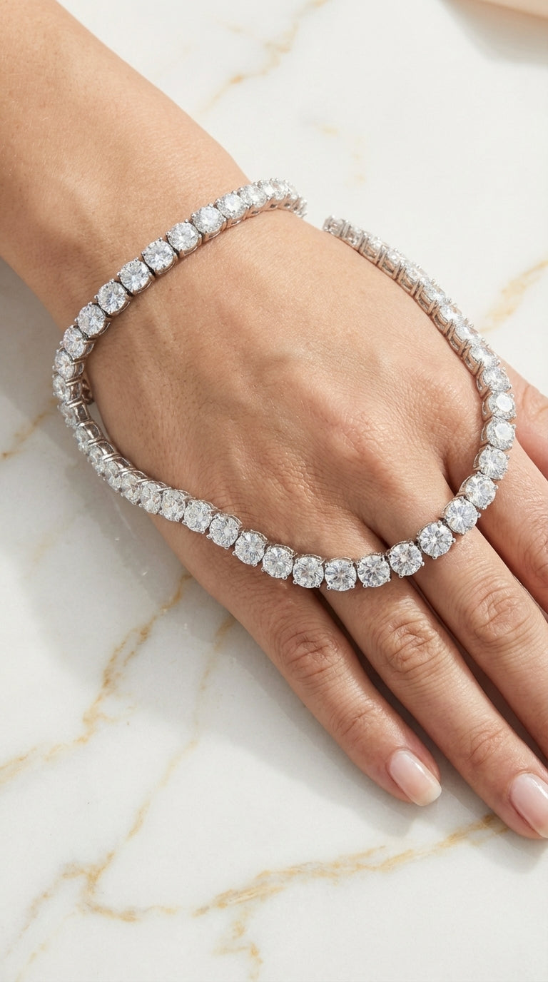 Luxury Tennis Bracelet Simulated Diamonds