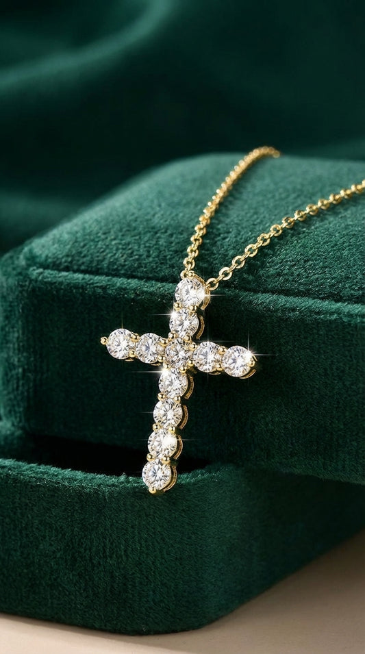 Elegant VVS Moissanite Cross Necklace