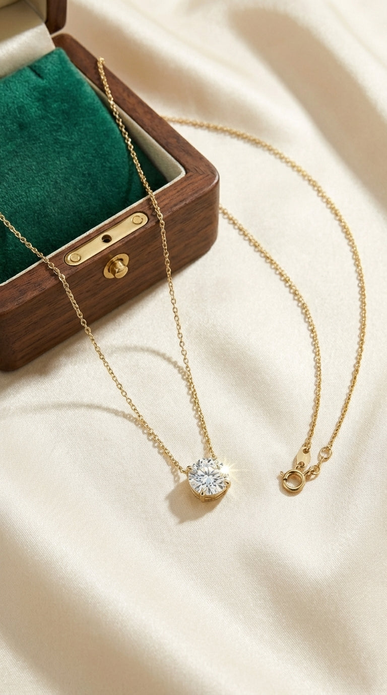 Lab Diamond Solitaire Necklace