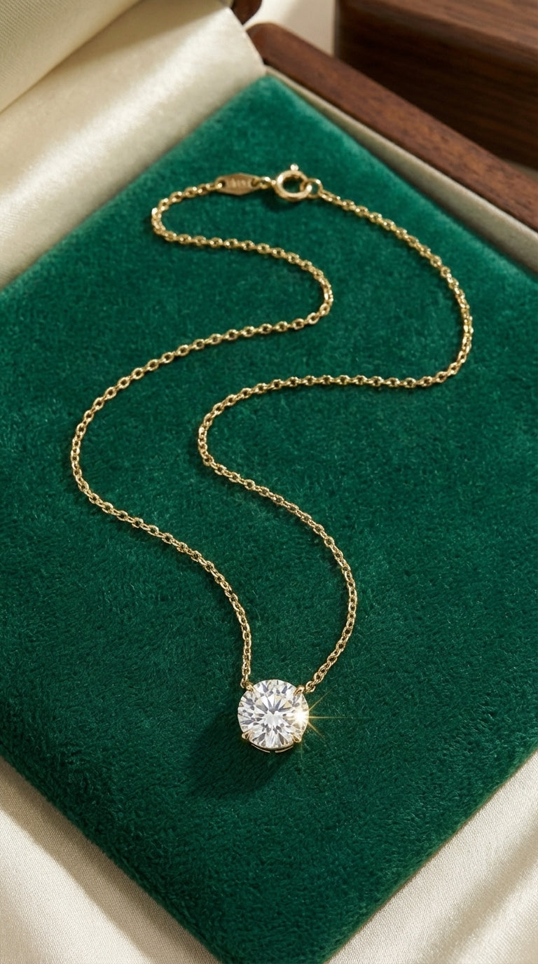 Lab Diamond Solitaire Necklace