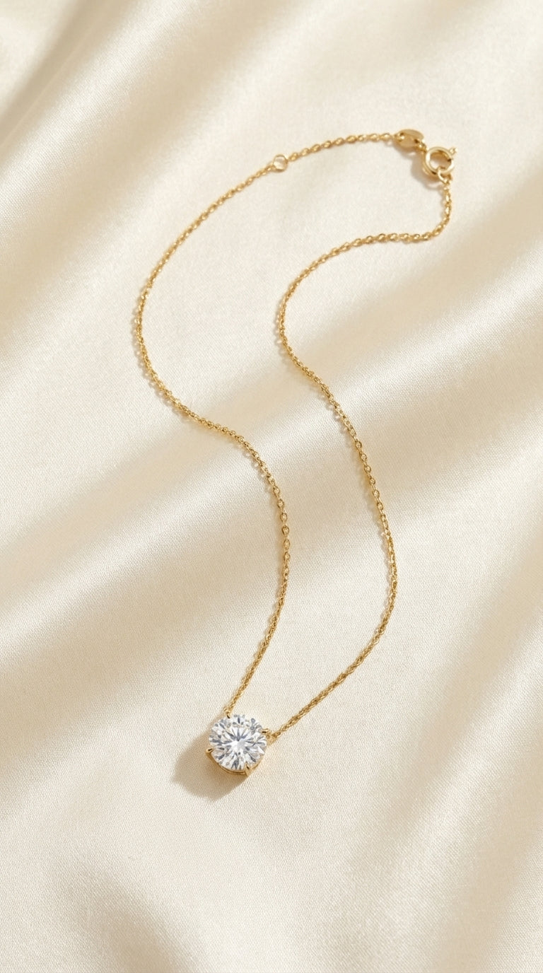 Lab Diamond Solitaire Necklace