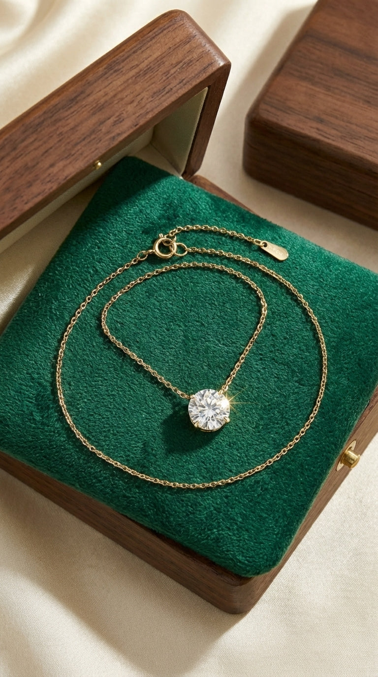 Lab Diamond Solitaire Necklace